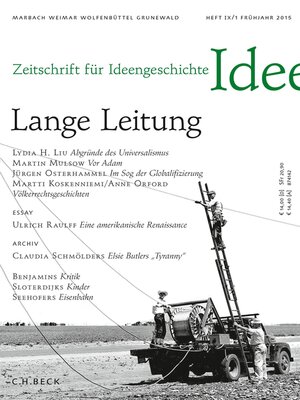 cover image of Zeitschrift für Ideengeschichte Heft IX/1 Frühjahr 2015